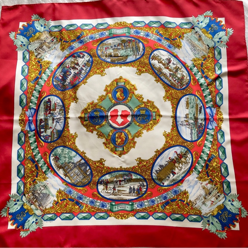 Vintage Authentic Hermès Silk Scarf 90cm L'Entente Cordiale